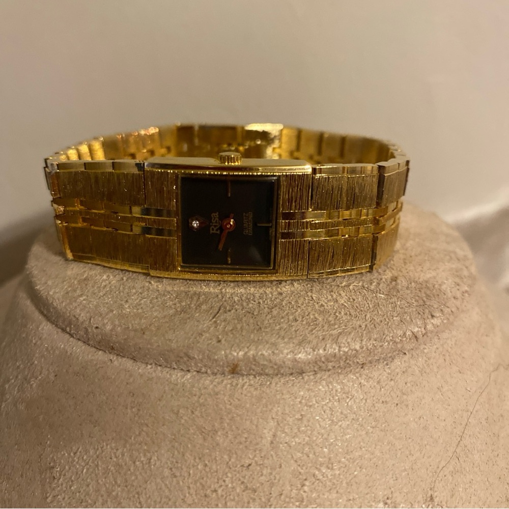 1990’s Quintel Diamond Quartz Black Dial Watch
